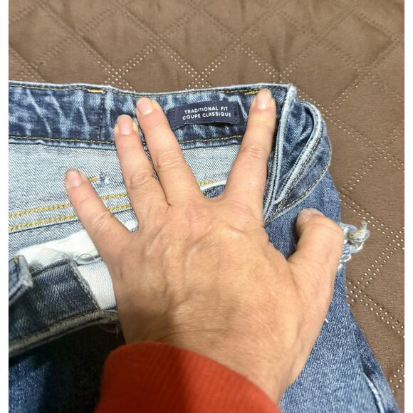 Men’s Lands End Rigid Traditional Fit 5 Pocket Jeans - Size 36 - Picture 5 of 10